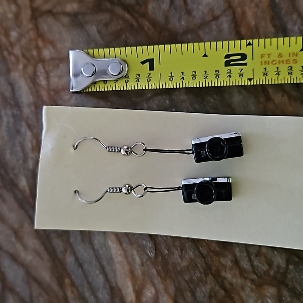 Mini camera pierced dangle earrings Jewelry